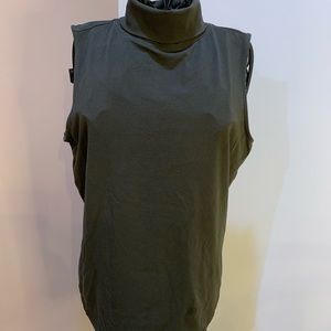 Christopher & Banks olive drab sleeveless turtleneck – size XL
